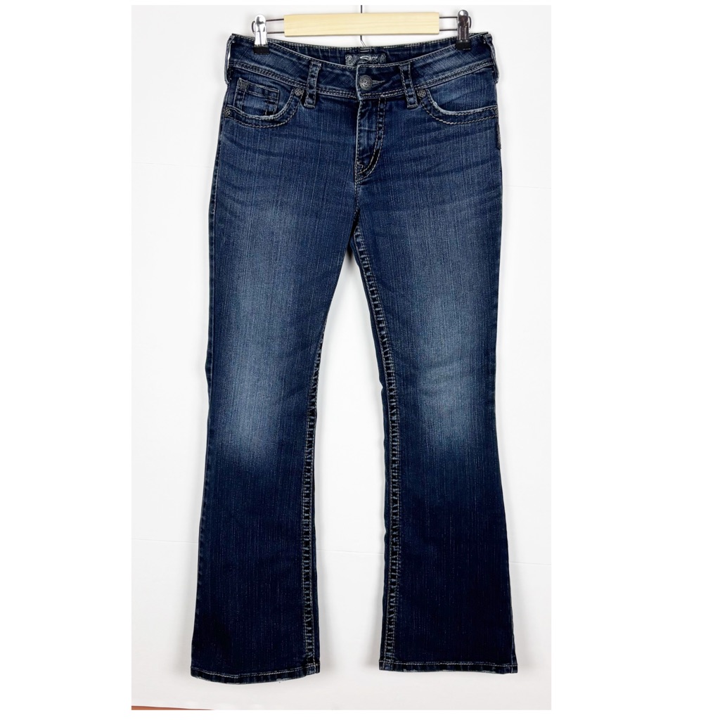 Silverjeans Suki Surplus Womens Dark Wash Mid Rise Bootcut Denim Jeans 29